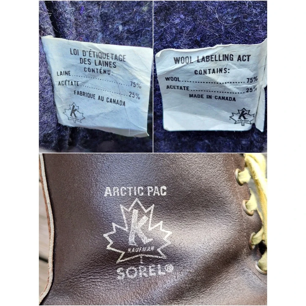 Sorel Arctic Pac‎ Winter Boots Brown Leather Rubber Duck Boots Canada Men 12